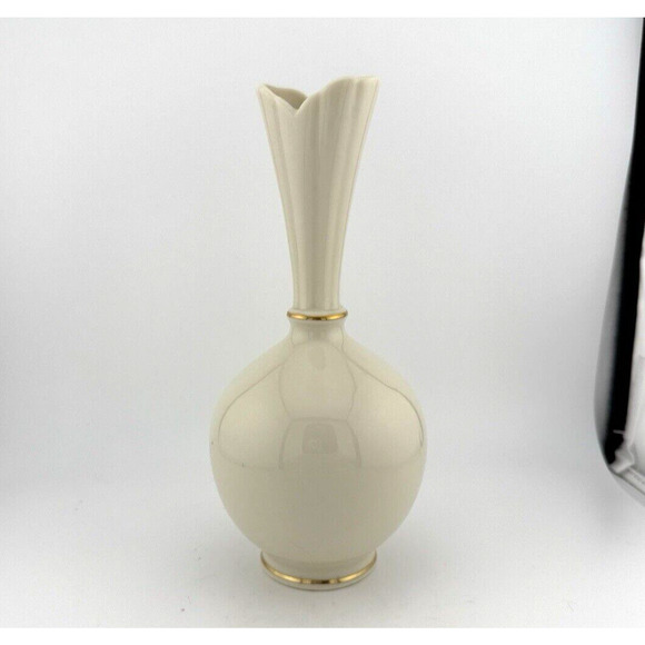 VTG Lenox Roselyn Rhodora Porcelain Bud Vase Pink Rose 24K Gold USA - Picture 4 of 10